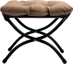 HollyHOME 15" Folding Footrest Stool, Upholstered Small Foldable Ottoman - Image 9