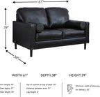 Signature Design by Ashley Bryceview Mid-Century Leather Match Tufted Loveseat - Image 3