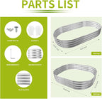 Oval Galvanized Planter Box, Metal Raised Garden Bed - Image 3