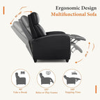 Sweetcrispy Recliner Chair PU Leather Recliner Sofa No Massage, Home Theater - Image 5
