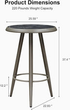 PURPLE LEAF Counter Height Bar Stools Table Dining Table - Image 2