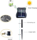 ZNYCYE Solar Waterfall Fairy Bunch Lights Outdoor Waterproof 200LEDs, 8 Modes - Image 2