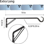 2 Pack Extra Long 18 Inch Heavy-Duty Rust-Resistant Solid Steel Plant Hangers - Image 2