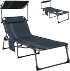 KingCamp Tanning Chair with Face Hole, Lounge Chairs Outdoor Folding Comfy by KingCamp