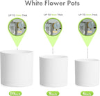 10/8/6 inch Deep Flower Pots, 3 Pack Cylinder Tall Plant Pots - Image 6
