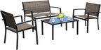 Devoko 4 Pieces Patio Furniture Set Outdoor Garden Patio Conversation Sets by DEVOKO