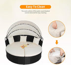 Outdoor Round Daybed Wicker Patio Furniture Outdoor Furniture - Image 3