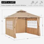 MASTERCANOPY Patio Gazebo Steel Frame Outdoor Gazebo - Image 2