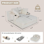 67" Oversized Chaise Lounge Chair Indoor, Soft Boneless Cloud Couch - Image 2