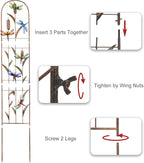 SUNNYPARK Set of 2 Dragonfly Metal Garden Trellis - Image 4