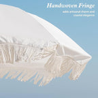 AMMSUN Boho Fringe Umbrella Outdoor Patio, 6.5ft UPF50+ Picnic Umbrella - Image 3
