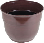 Garden Elements Indoor/Outdoor Glazed Brushed Happy Plastic Planter, Dark Brown - Image 2