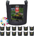 JERIA 12-Pack 3 Gallon Grow Bags, 300G Thickened Nonwoven Garden Pots, Heavy by JERIA