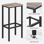 Set of 2 Bar Stools, 29.5" Tall Counter Bar Stools, Kitchen Breakfast Bar Chairs - Image 7