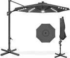 Best Choice Products 10ft Solar LED Cantilever Patio Umbrella, 360-Degree by BestChoiceProducts