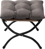 AbocoFur 15" Folding Footrest Stool, Accent Padded Sofa Foot Stool - Image 9
