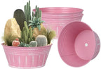 vensovo 10 Inches Pink Metal Rustic Plant Pots by vensovo