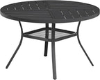 VICLLAX Round Patio Table with Adjustable Umbrella Hole by HOME
