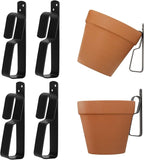 Terracotta Pot Hangers for 4-9in Clay Pots, Anti-Rust Iron Wall Plant Hangers by ChasBete