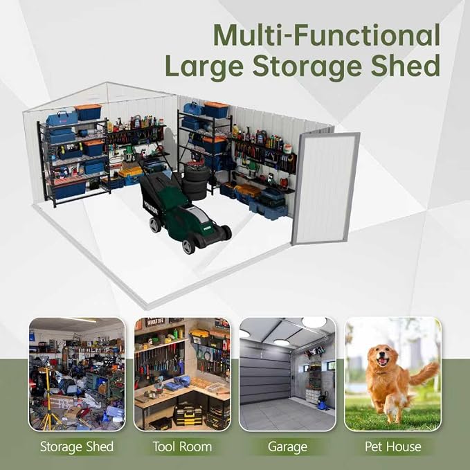 Devoko 10x12 FT Outdoor Storage Shed, Large Metal Storage Sheds - Image 6