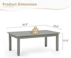 LUE BONA Outdoor Coffee Table Rectangle, 42.5" HDPS Patio Coffee Tables - Image 3