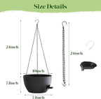 2 Pack 10 Inch Self Watering Hanging Planters - Image 3