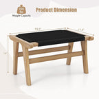 Tangkula Teak Ottoman Footstool, Natural Teak Wood Foot Rest - Image 4