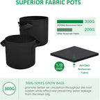 12-Pack 5 Gallon Thickened Non-Woven Grow Bags, Aeration Fabric Pots - Image 4