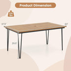 Tangkula 63" Large Patio Dining Table - Image 3
