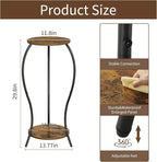 Plant Stand Indoor, 2 Tier Round Tall Plant Stand, Flower Pot Stand, Plant - Image 3