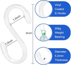 White S Hooks, 3 Inch Vinyl Coated S Hook - Image 2