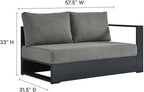 Modway Tahoe Aluminum 3-Piece Outdoor Patio Furniture Gray Charcoal, Modular - Image 7