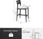 Modern Outdoor Bar Stools Set of 2 Aluminum Tall Patio Chairs - Image 2