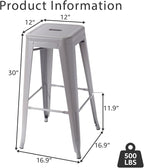 Stackable Metal Bar Stool Backless Indoor-Outdoor Counter Stools Fullmetal - Image 3