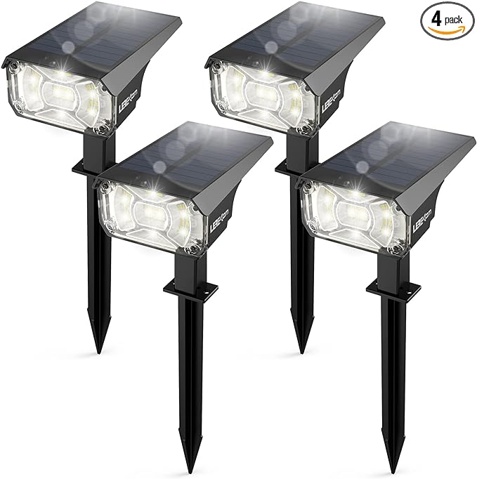 Solar Spot Lights Outdoor, IP65 Waterproof 40 LEDs Landscape Spotlights by LEREKAM