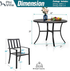 PHI VILLA 5 Piece Outdoor Dining Table Set - Image 9