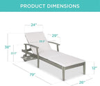 Best Choice Products 79x26in Acacia Wood Chaise Lounge Chair Recliner, Outdoor - Image 2