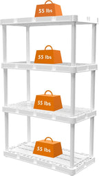 Gracious Living 2 Pack Light Duty Storage Shelves, Knect-A-Shelf 4-Shelf - Image 8
