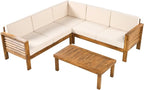 Christopher Knight Home Havets 81.25" Sectional L Shaped Sofa, 4 Pieces Acacia - Image 5