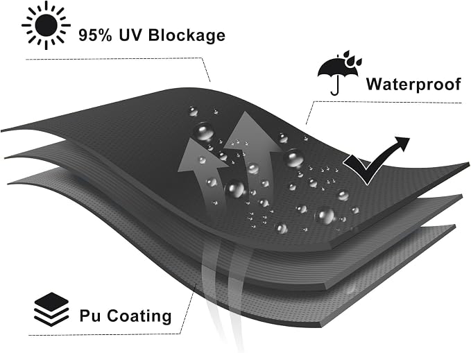 LOVE STORY Waterproof 6.5' x 10' Rectangle Dark Grey Sun Shade Sail Cannoy UV - Image 7