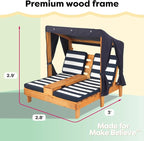 KidKraft Wooden Outdoor Double Chaise Lounge - Image 3