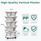 Strawberry Vertical Planters 5 Tiered, Stacking Tower Garden, Stackable Herb - Image 6