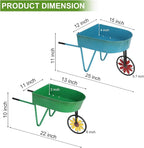 BAYN Metal Wheelbarrow Flower Cart Planter, 2 Packs Plant Stands - Image 3