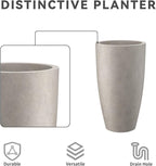Kante 23.6" H Weathered Concrete Tall Planters, Large Outdoor Indoor Decorative - Image 7