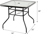 Tangkula 32" Square Outdoor Dining Table - Image 3