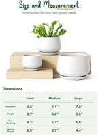 LE TAUCI Ceramic Plant Pots, 4.1+5.1+6.5 inch, Planters - Image 6