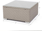 COSIEST Outdoor Furniture Warm Gray Wicker Glass-Top Coffee Table - Image 2