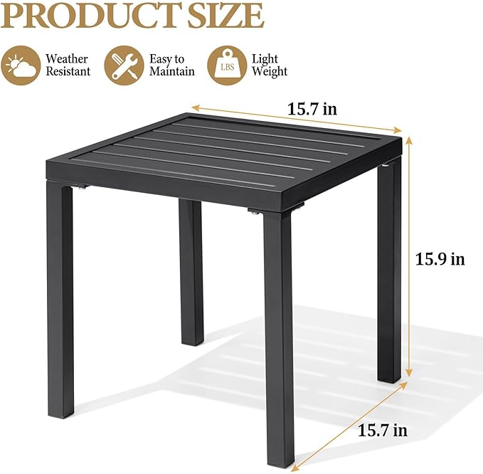 Crestlive Products Outdoor Side Table, Weather Resistant Design - Image 3
