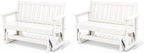 SERWALL Outdoor Glider Bench Set of 2, HDPE Weather-Resistant Swinging Bench by SERWALL