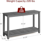 Stoog All-Weather Console Table, 2-Tier Patio Console Table Outdoor - Image 3
